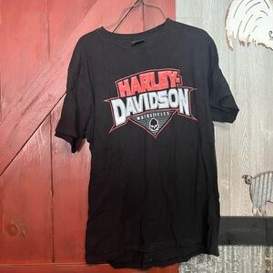 Harley-Davidson Black and Red Skull Graphic Tee large